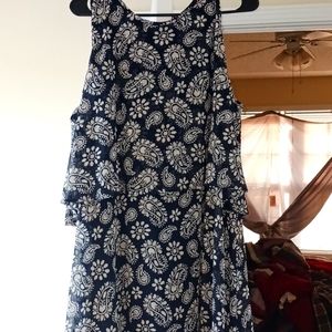 Sz 14  Tommy Hilfiger Dress  navy blue and white design.
